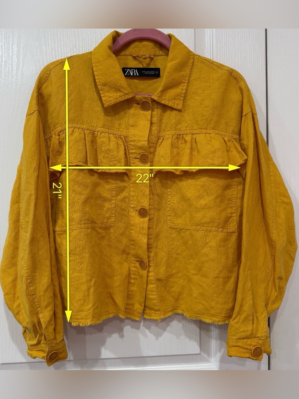 Zara Ruffle-Trim Button Jacket - Picture 6 of 6